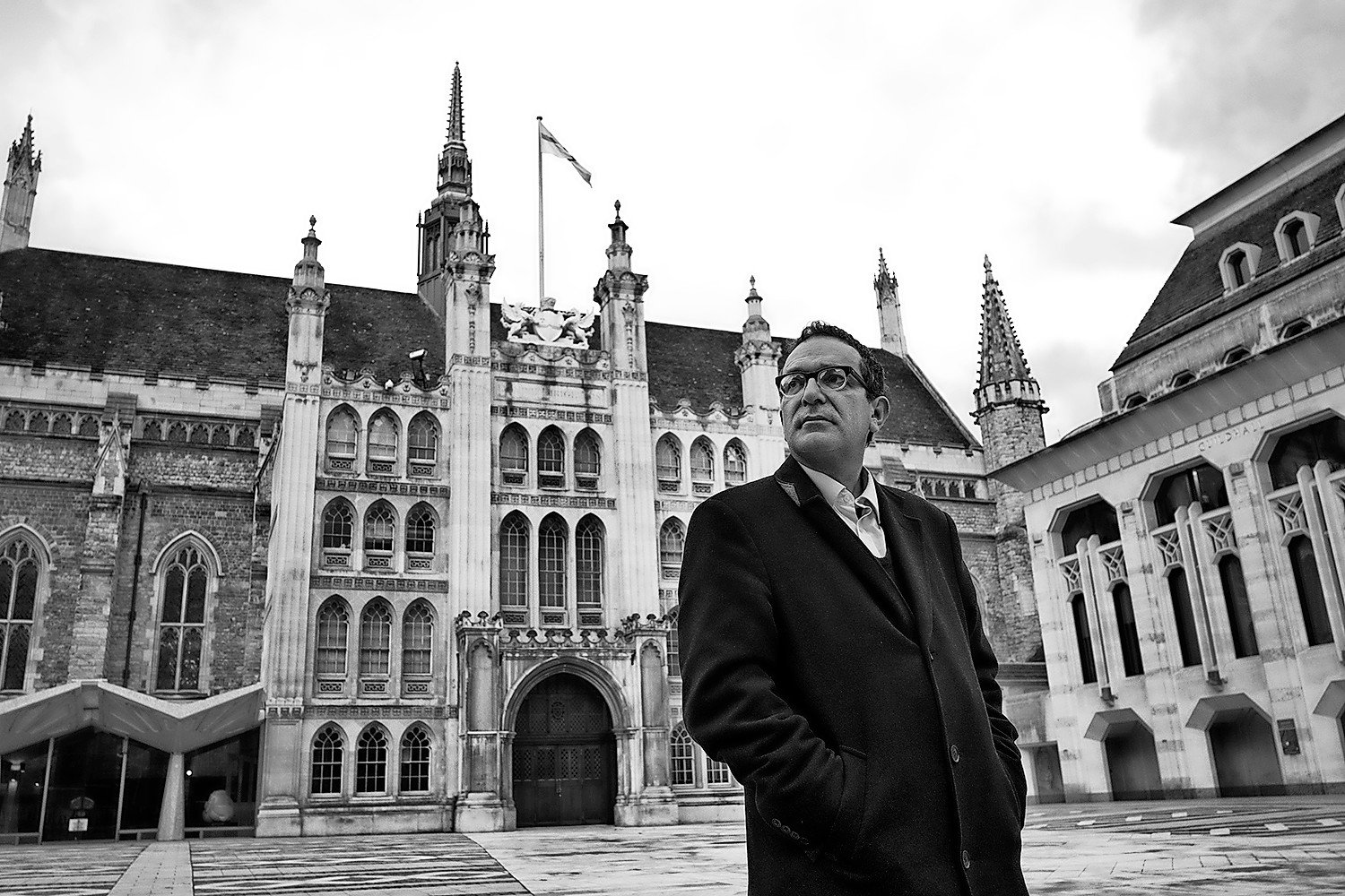 Glasman outside the Guildhall in the City of London
