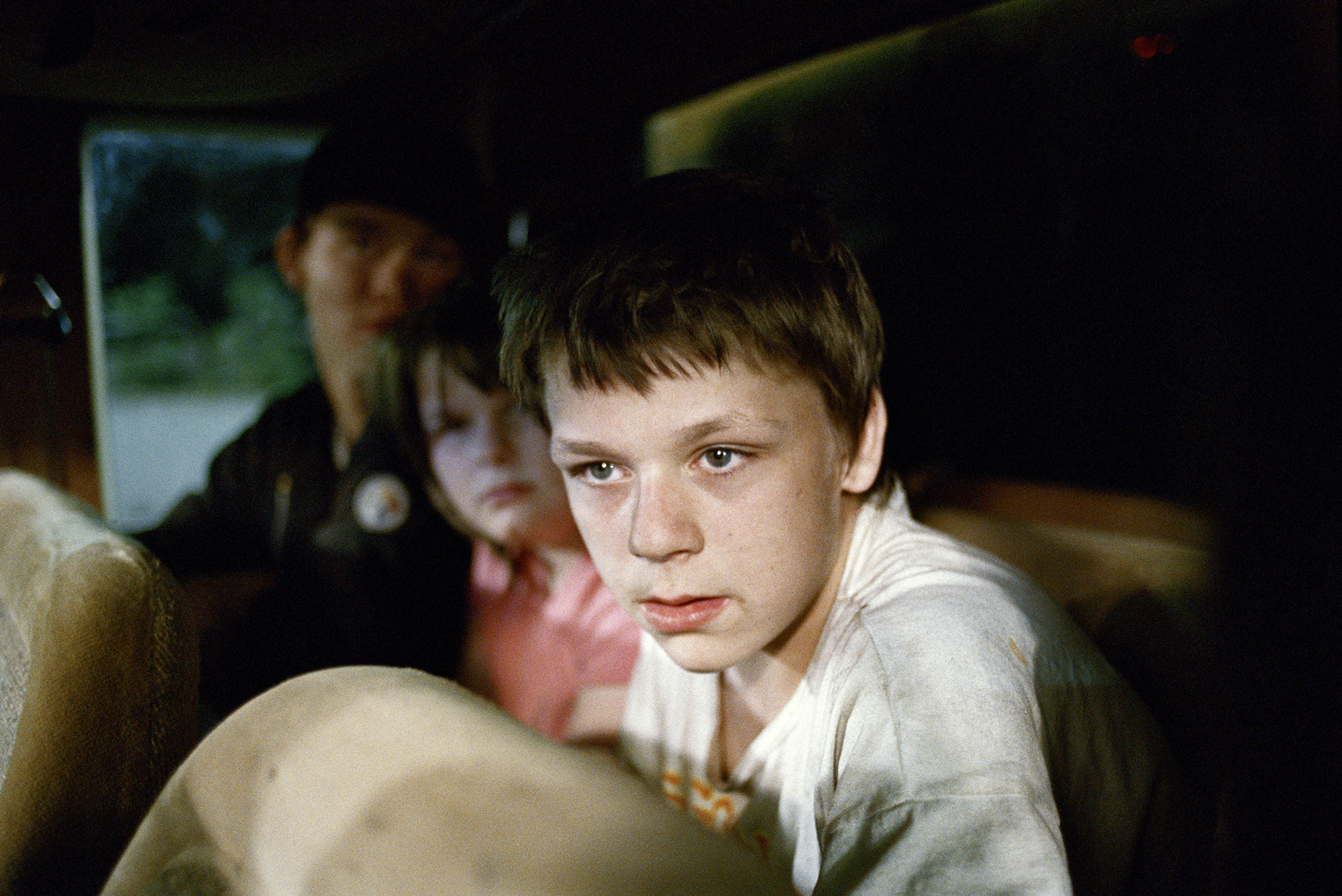 Children at a fast food drive-in in Oil City, Pennsylvania.