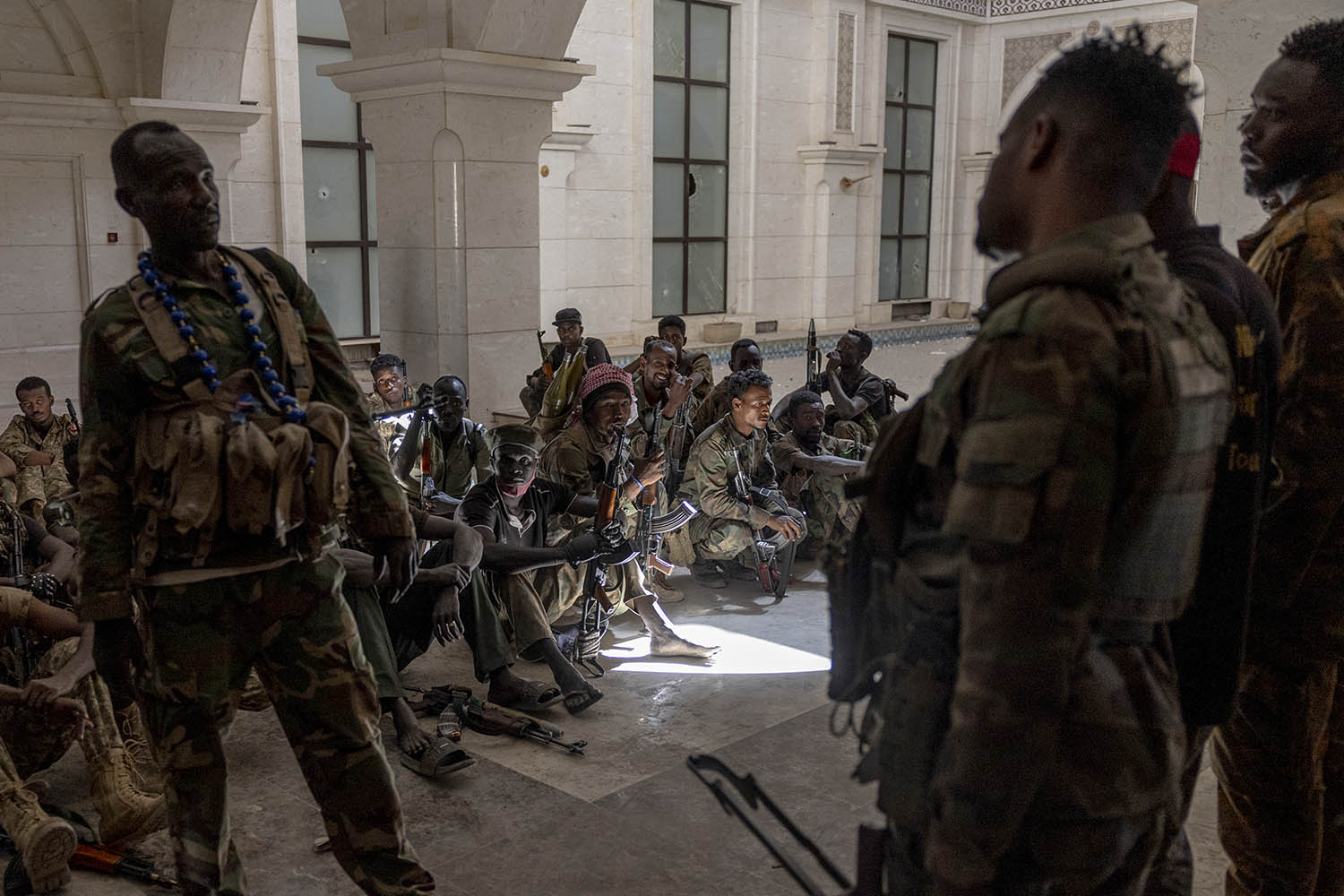 The Sudanese Armed Forces inside the presidential palace, which they retook from the Rapid Support Forces