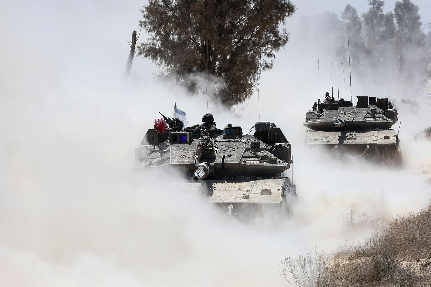 Israeli tanks deploy along the country’s border with the Gaza Strip last week