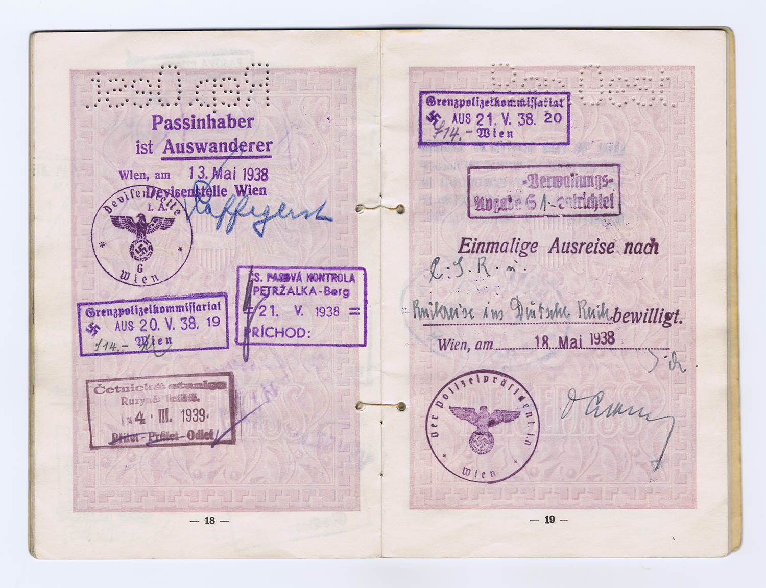 A passport from the 1930s belonging to the author’s great-grandfather, Viktor Ephrussi