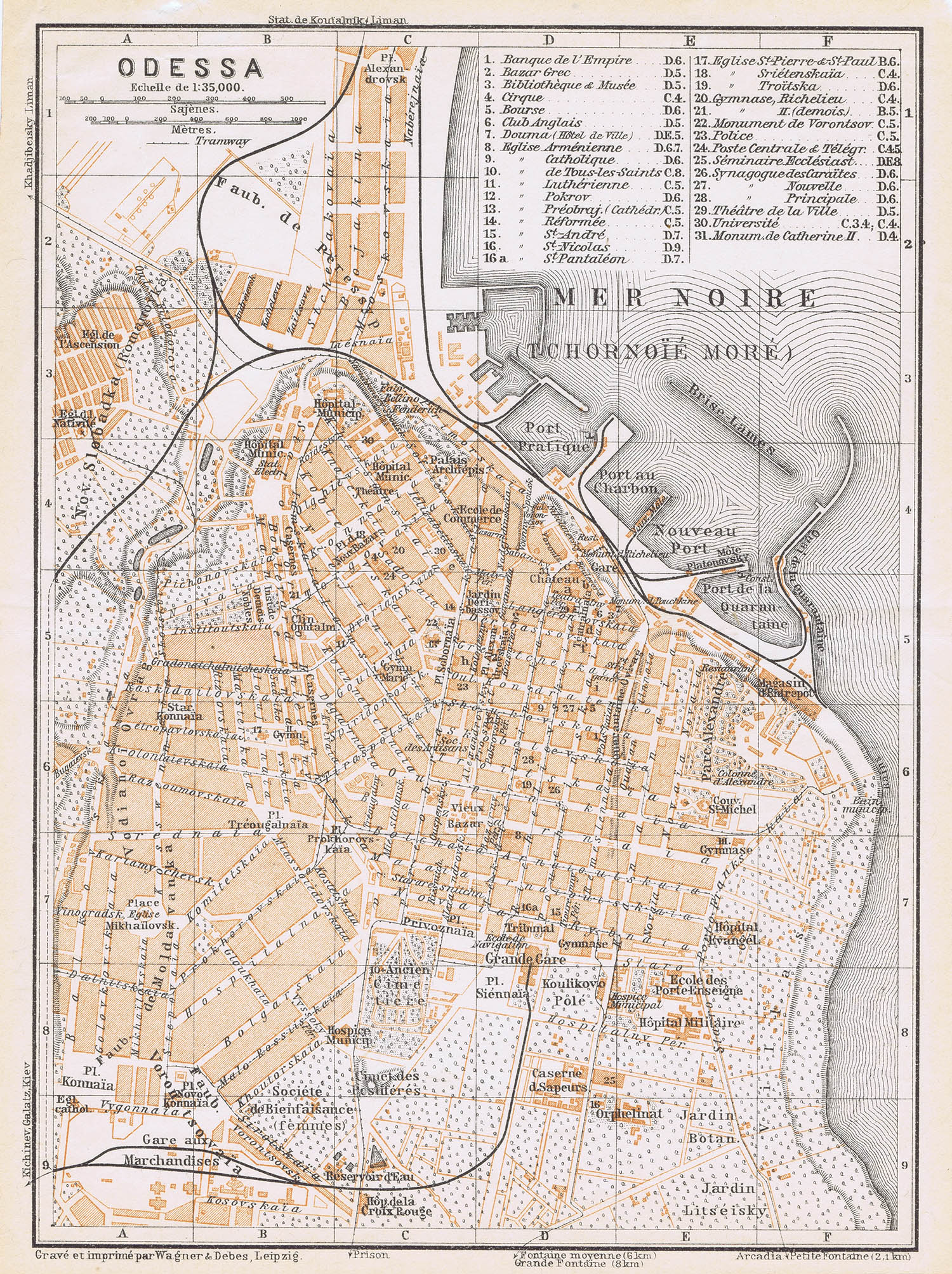 A 1911 Baedeker map of Odesa, where the author visited in 2009 to trace his family’s history via archive material