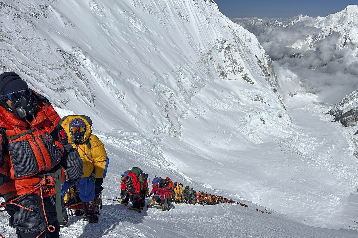 On the way to Camp 4, called the death zone due to the risk of altitude sickness at 8,000m.