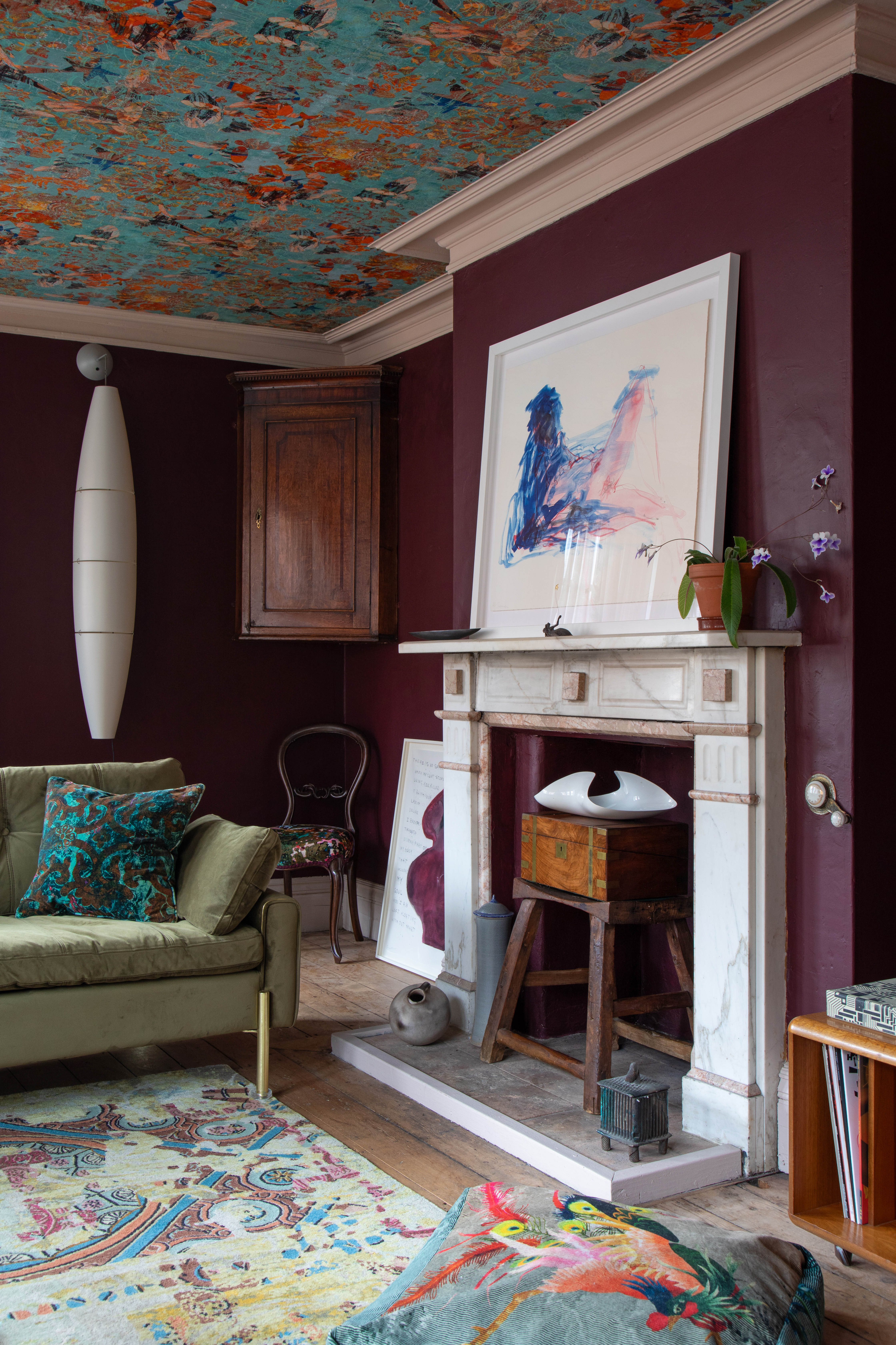 A Tracey Emin lithograph in the living-room