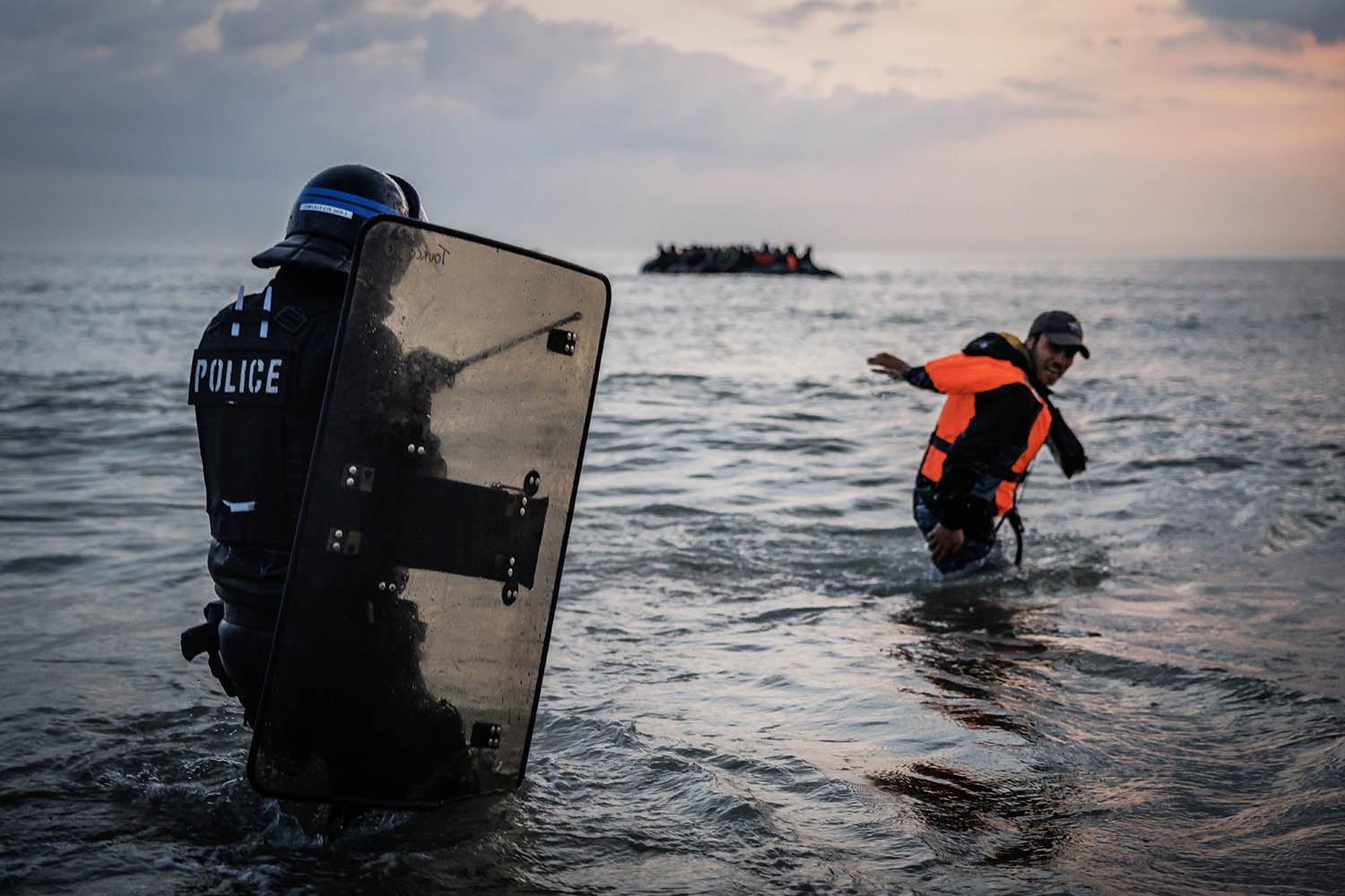 French police wade into the small boats battle