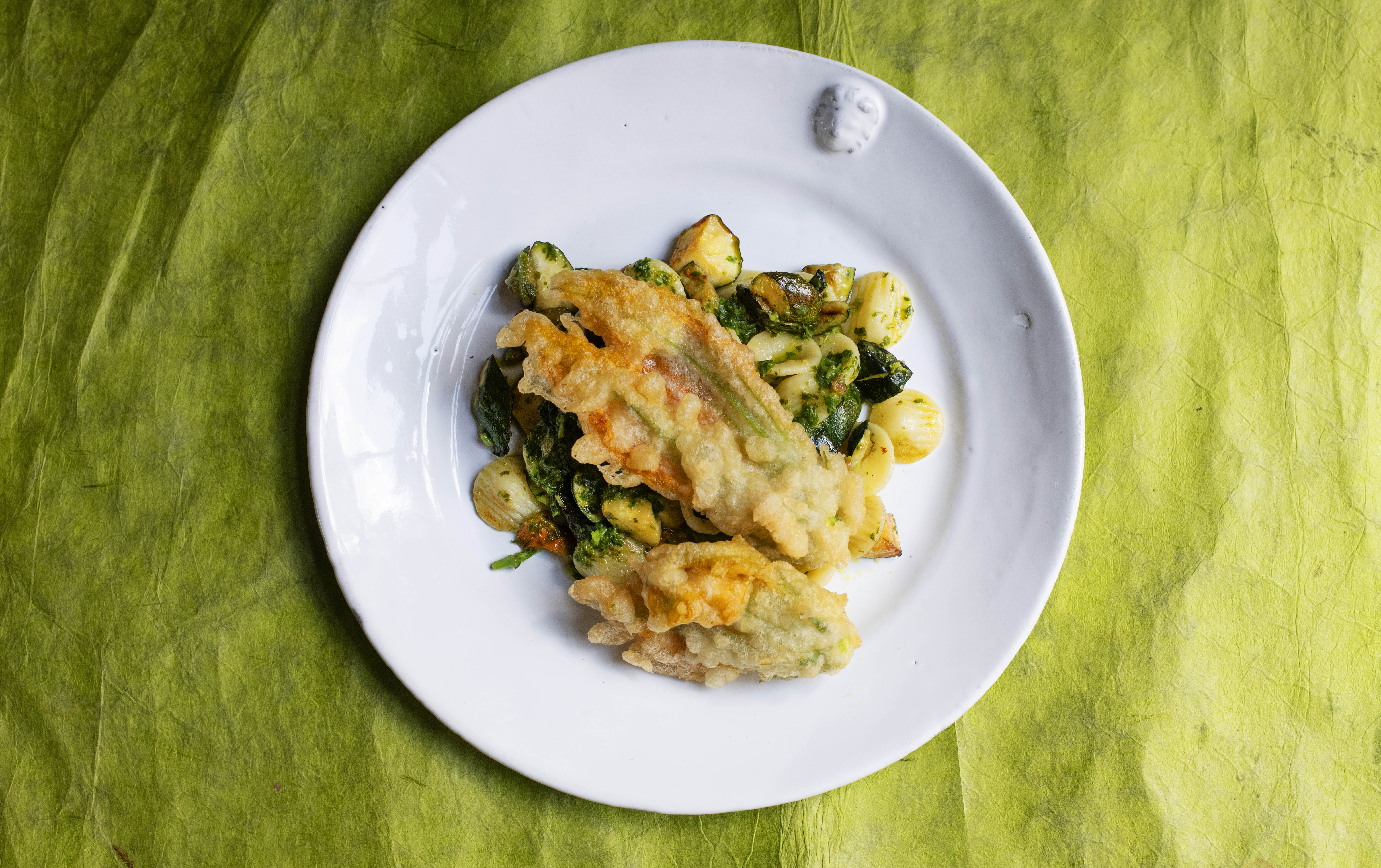 Nigel Slater's midweek dinner: courgettes, basil, pasta