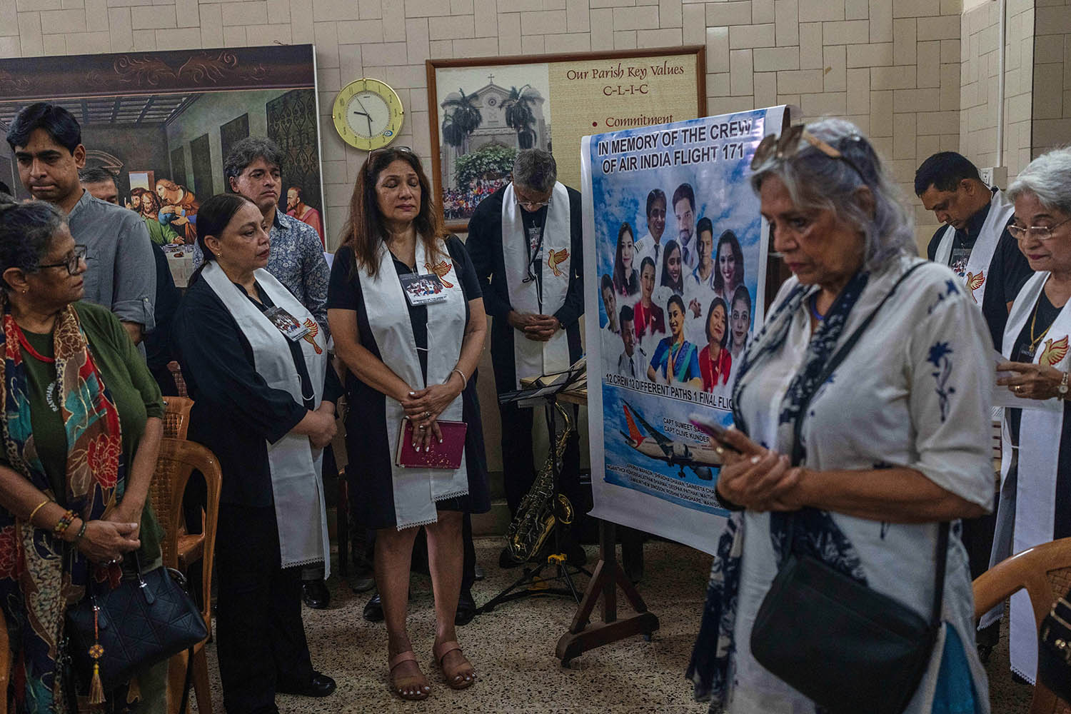A prayer meeting in Mumbai for the 12 crew members who died in the crash