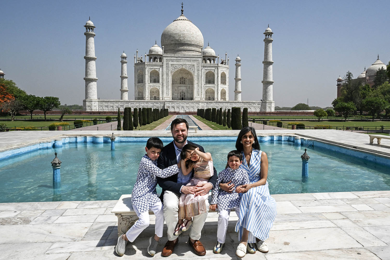 US vice president JD Vance, his wife Usha Vance and their children in India. Photograph: Kenny Holston/AFP/Getty Images
