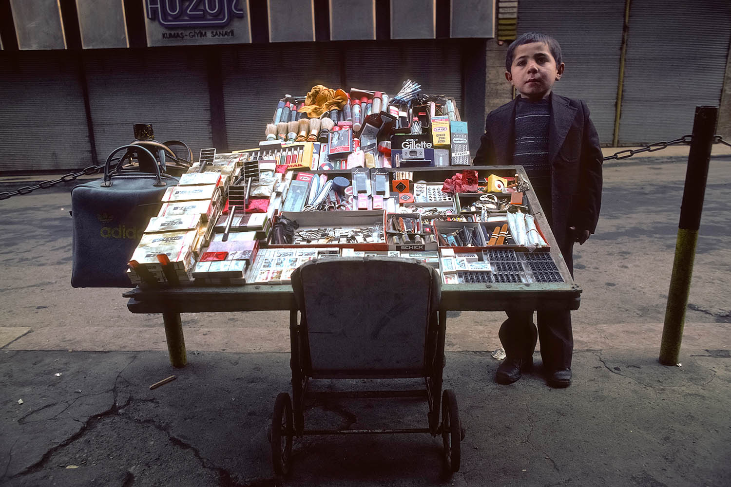 The market trader making an early start