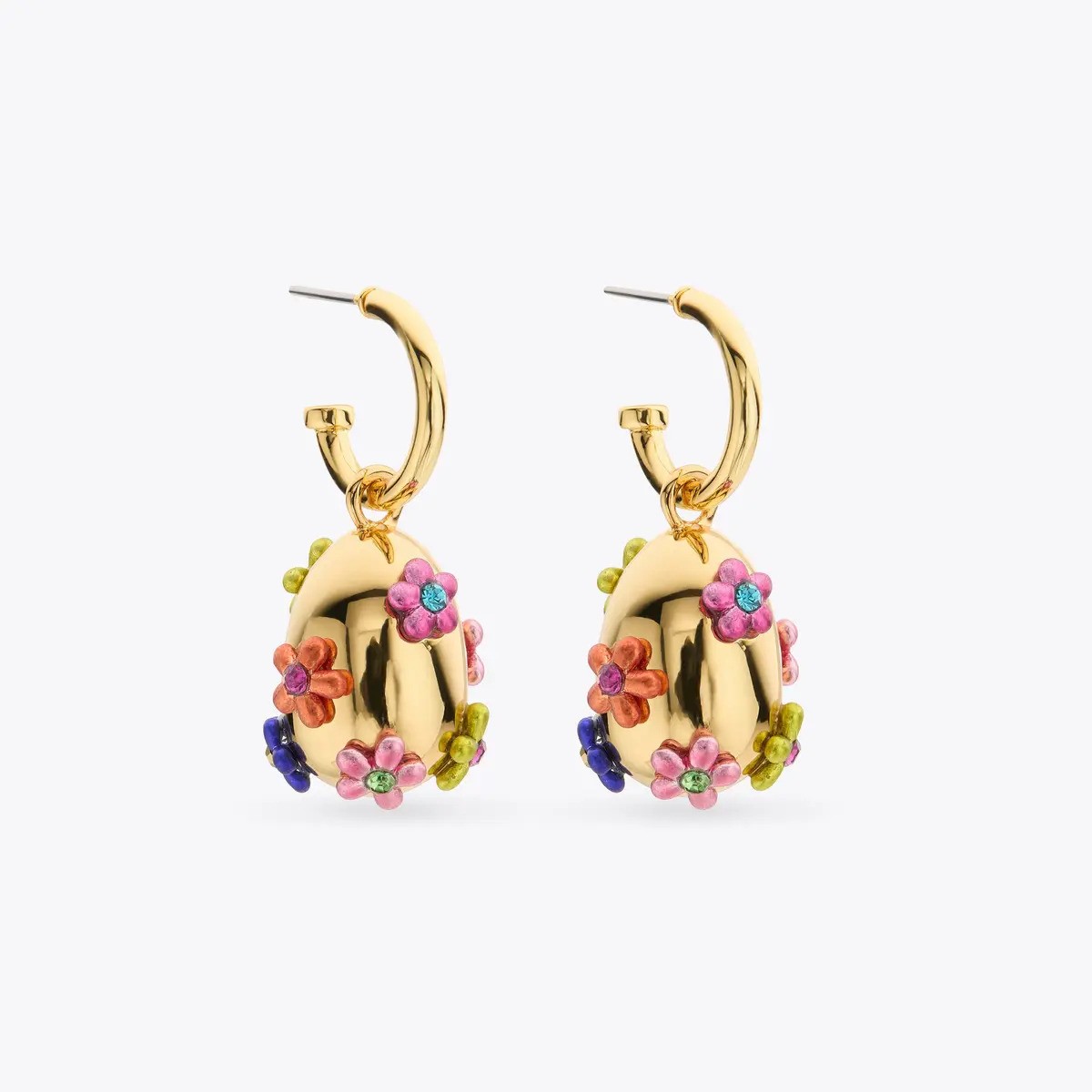 Go big or go homeWhile the go-to jewellery trend last year was all about simple statement pieces, perfect for pairing with an oversized blazer and flat shoe, the jewellery mood for 2025 is all about maximalism . The rise in popularity of charms, beads, large pendants and resin has allowed us to have more fun whilst accessorising and these rainbow floral huggie earrings are the perfect addition to your summer jewellery roster. Earrings, £99, Kurt Geiger