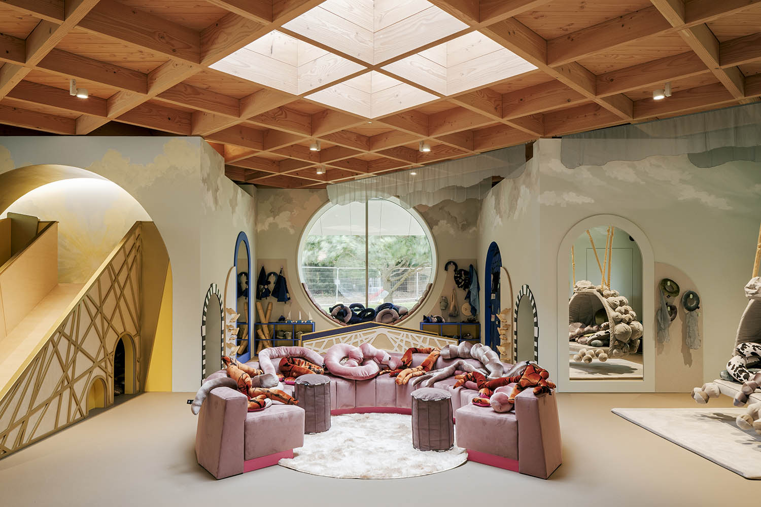 Inside the pavilion is an ‘eventful array’ of installations