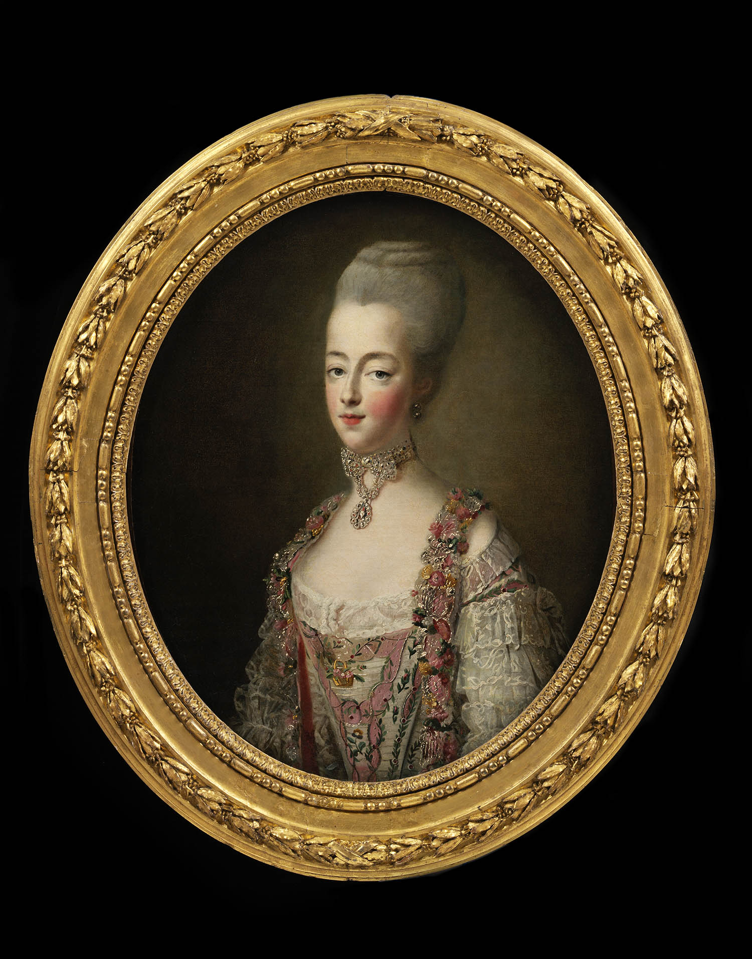 The queen in court dress, 1773, by François-Hubert Drouais