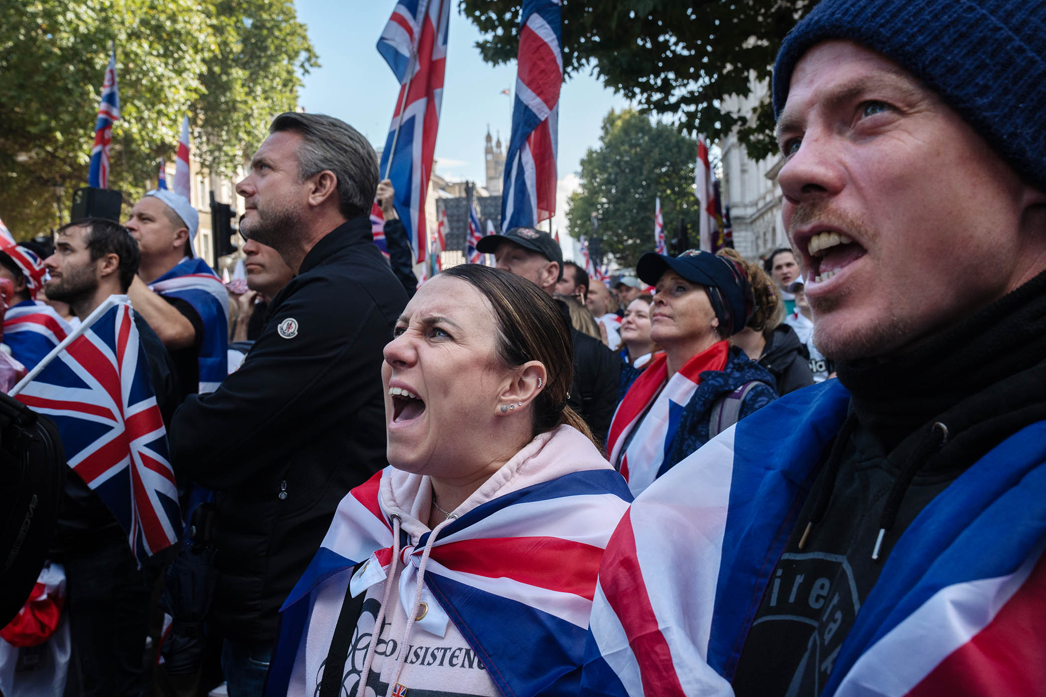 Prepare for revolution now, Elon Musk tells London rally as police come under attack