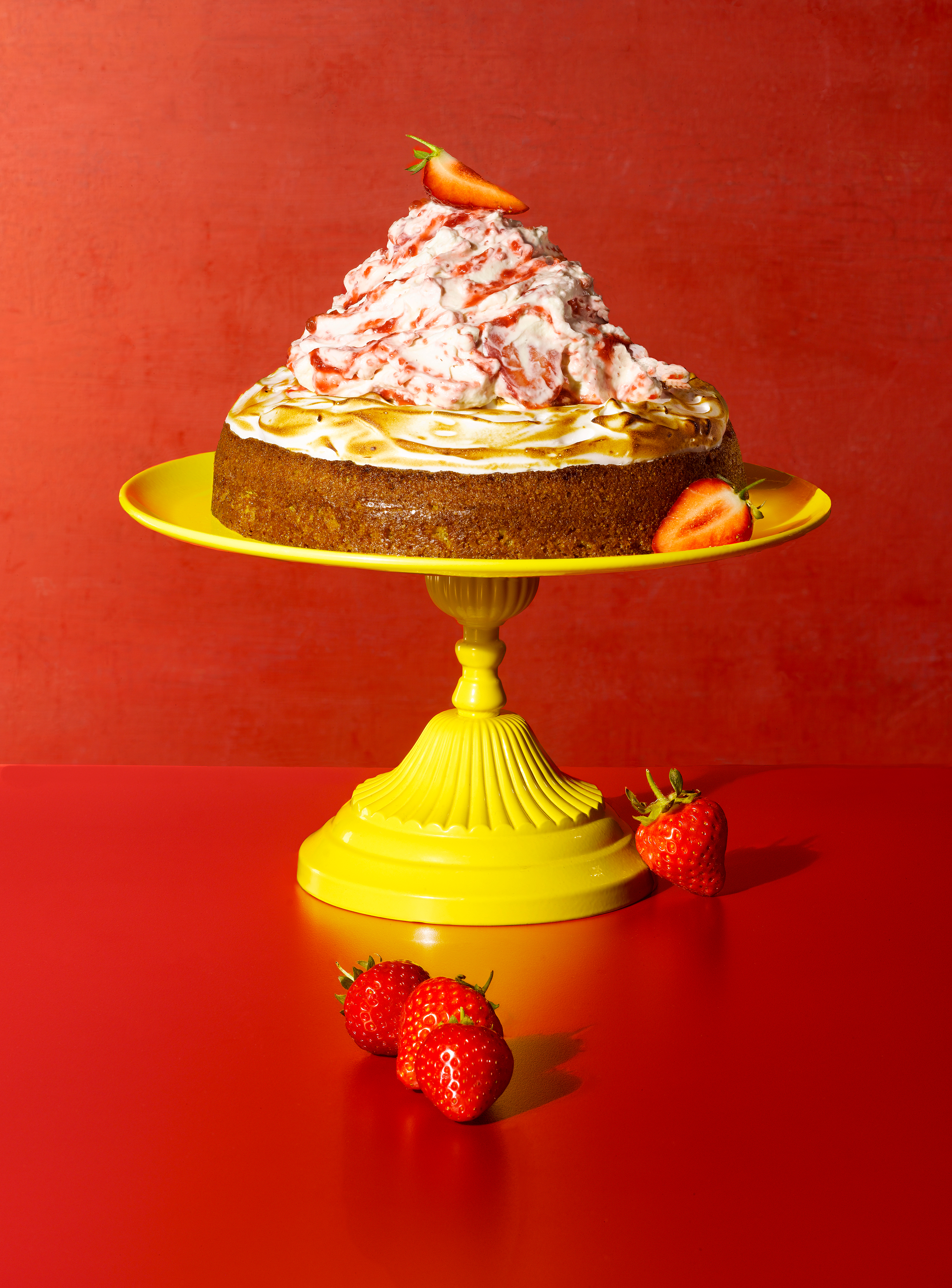 Cherry loaf, peaches in wine and a strawberry meringue cake – no-fuss summer desserts