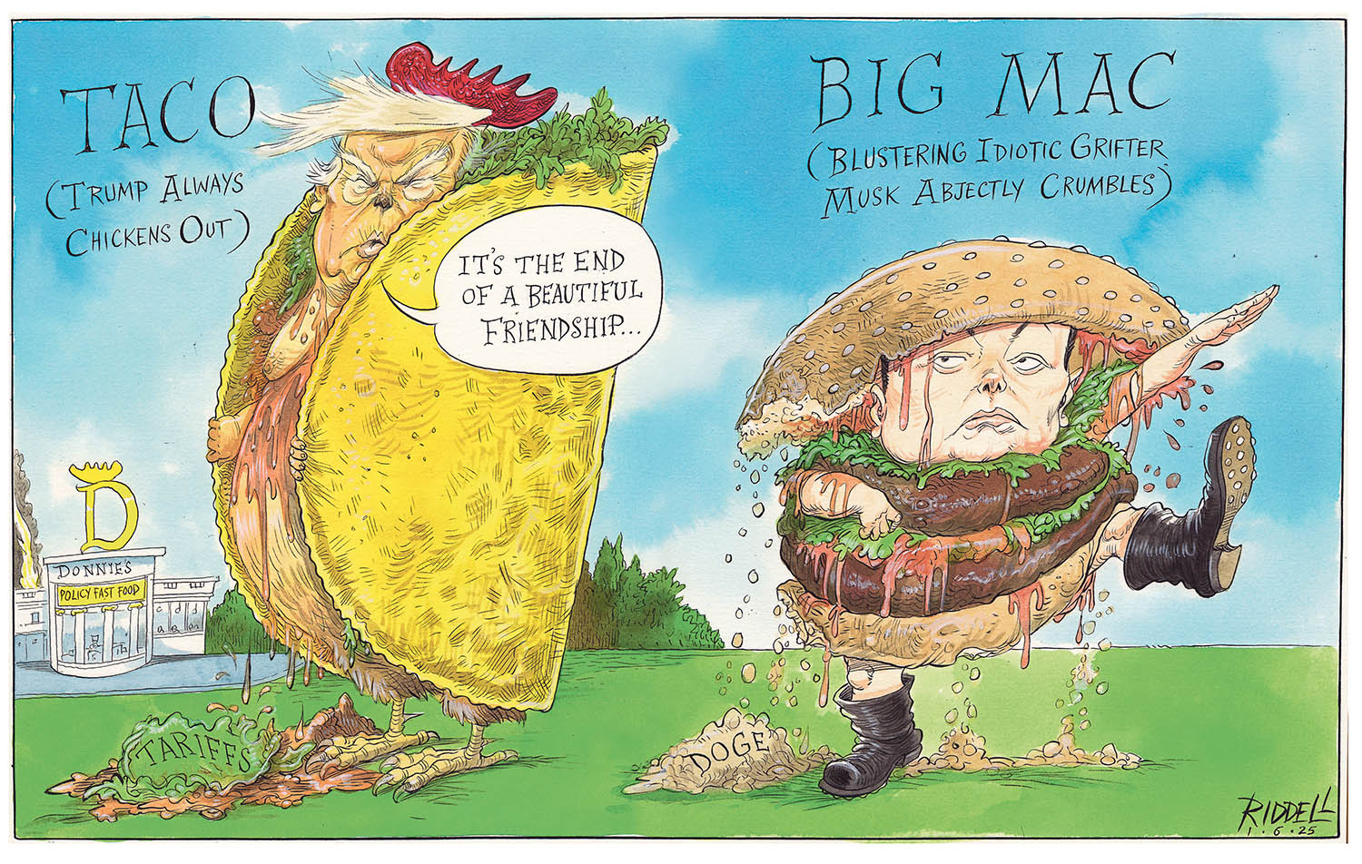 The Chris Riddell cartoon: Taco and Big Mac